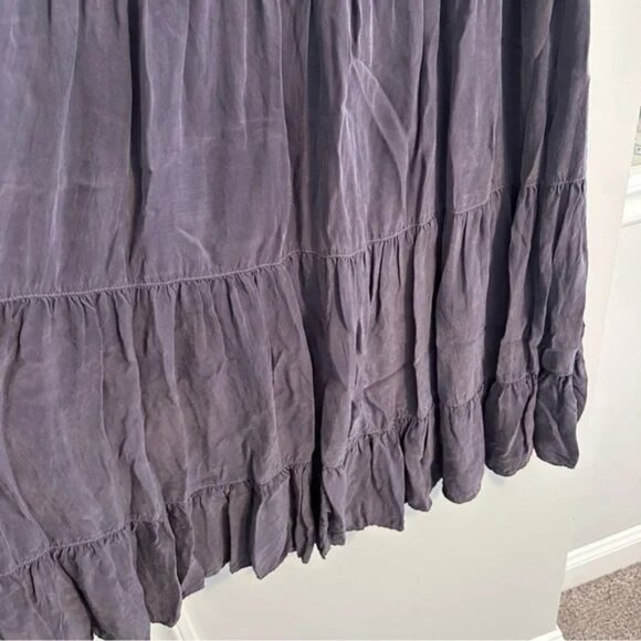 Vintage Tianello Gray Bemberg Tiered Maxi Skirt Large - Picture 13 of 16